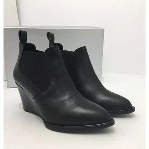 Robert Clergerie Olav Women's Ankle Boots Bootie Black Wedge Heel US 4.5M  $650